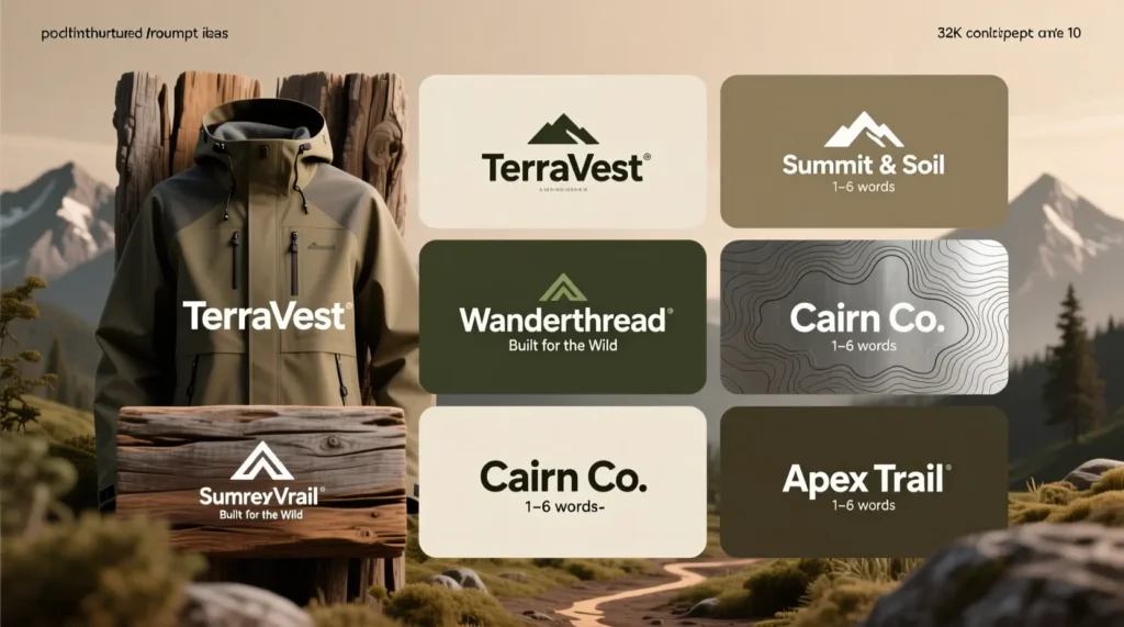 Camp & Travel Clothing Name Ideas