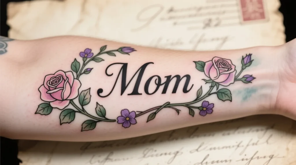 Classic Mom Name Tattoo Ideas