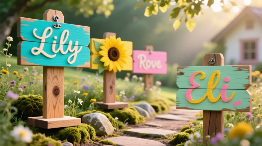 Colorful Wooden Name Signs