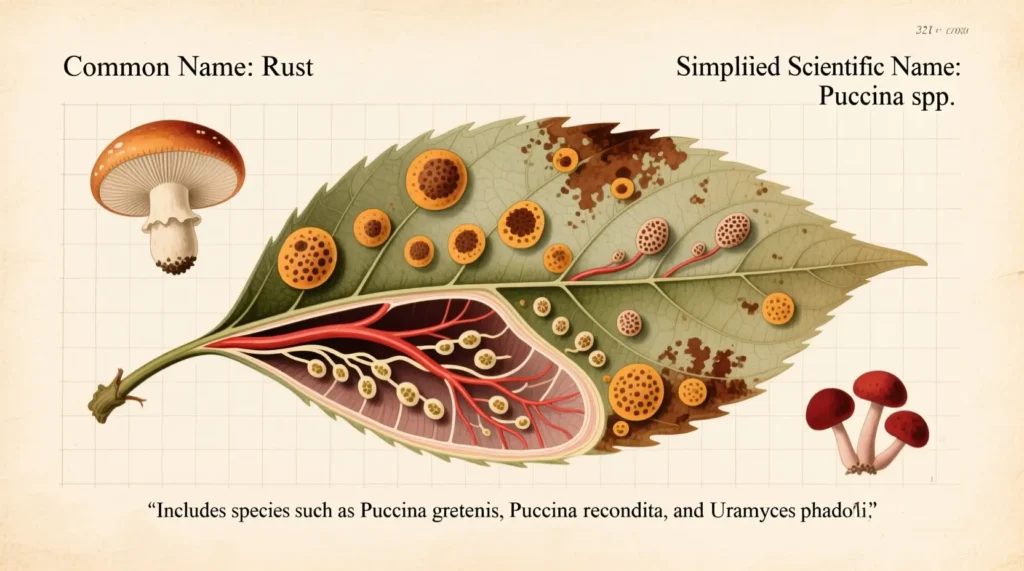 Common & Simplified Scientific Names for Rust