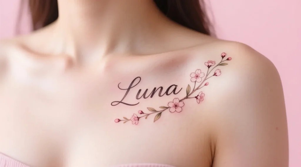 Cute Name Tattoos for Chest