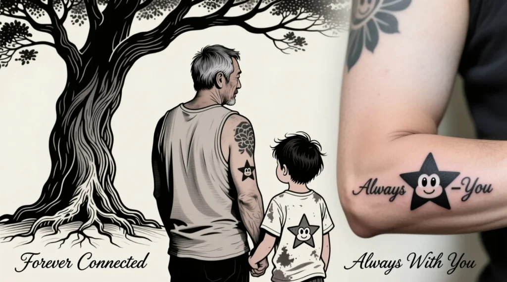 Father–Child Matching Tattoo Idea