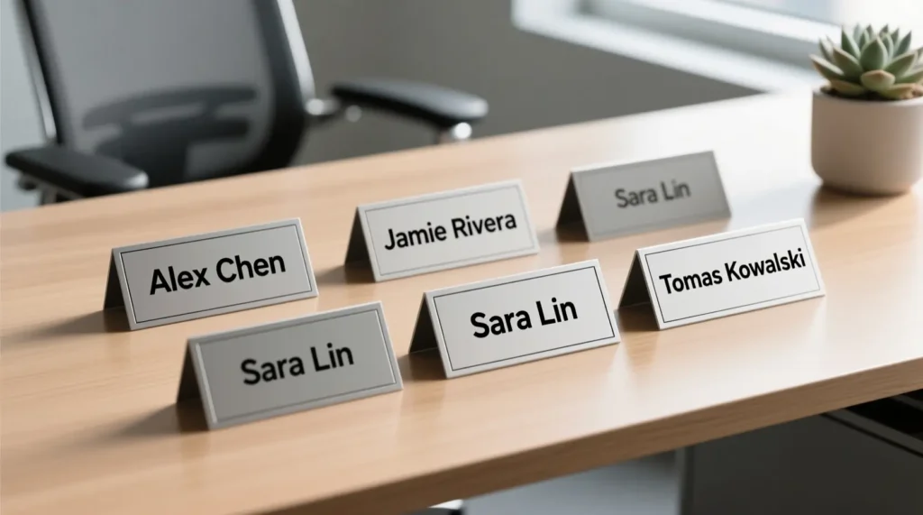 Minimal Desk Name Tags