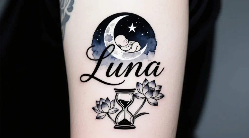  Name Tattoo Ideas with Birth Symbols