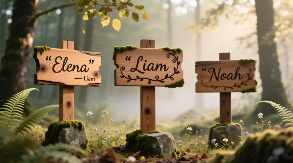 Nature-Inspired Wooden Name Signs