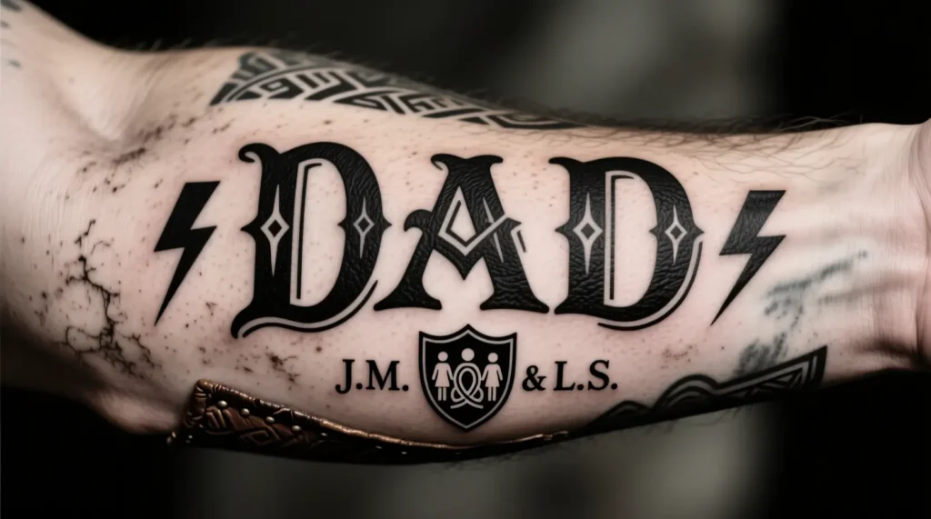 Powerful Dad Name Tattoo Ideas