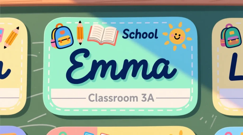 School-Themed Name Labels