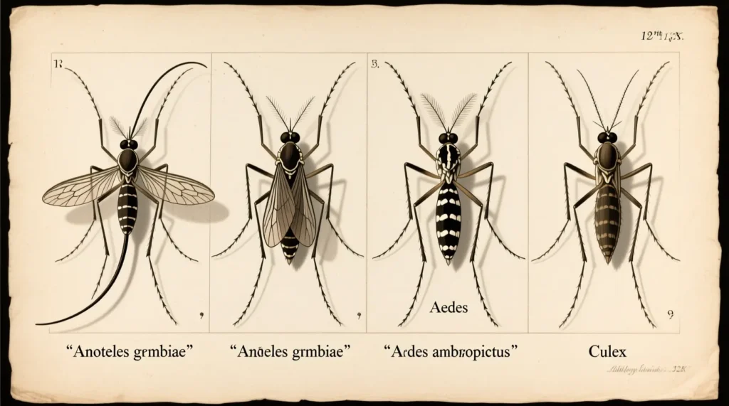 Scientific Nicknames of Mosquitoes Based on Anatomy