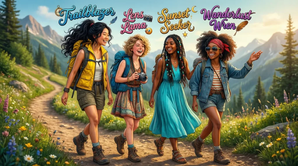 Adventure & Travel Nicknames for 4 Girl Friends 