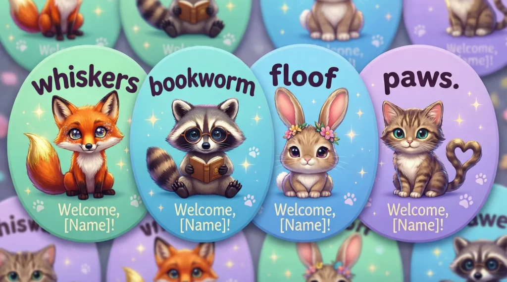Animal-Inspired Nicknames Name Tags for Events