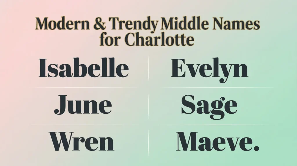 Modern & Trendy Middle Names for Charlotte