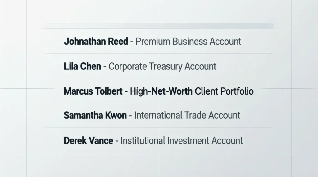 Professional Bank Account Names