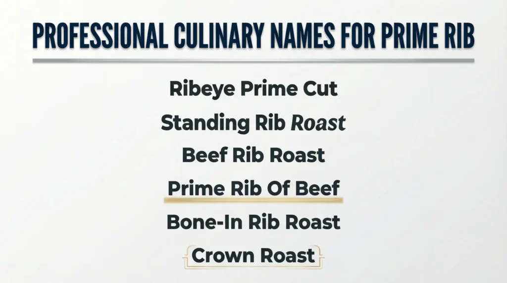 Professional Culinary Names for Prime Rib
