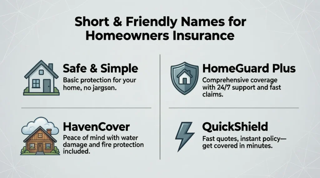 Short & Friendly Names for Homeowners Insurance