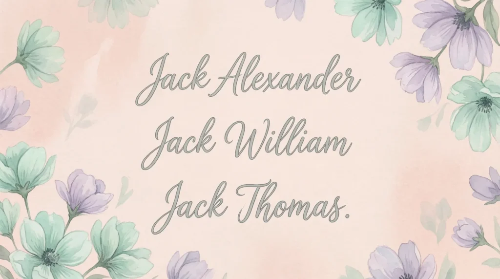 Soft & Gentle Middle Names for Jack