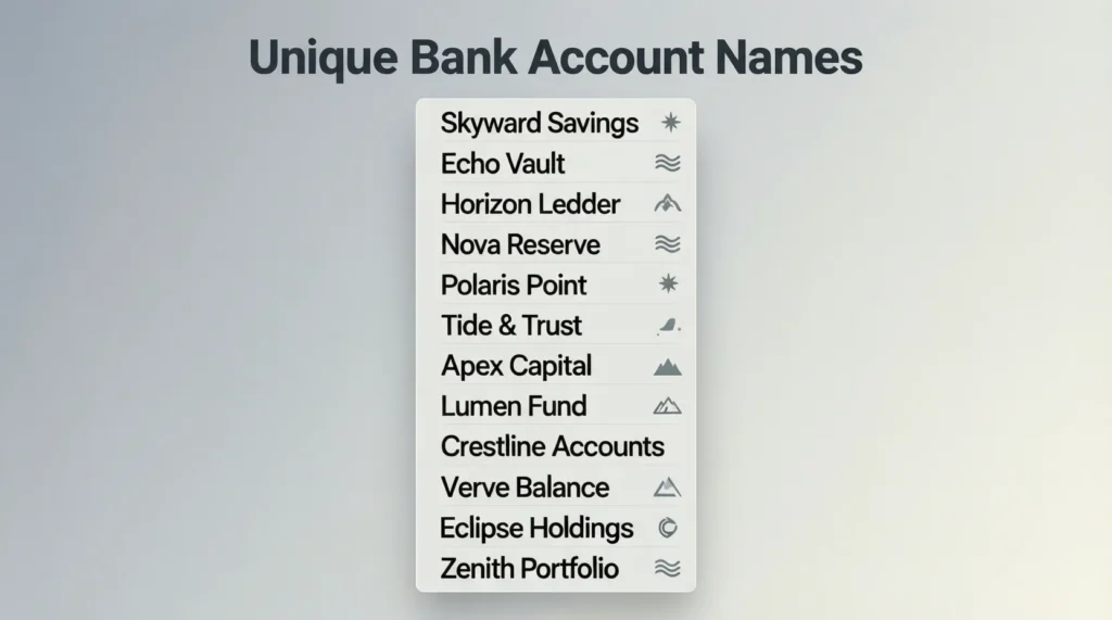 Unique Bank Account Names