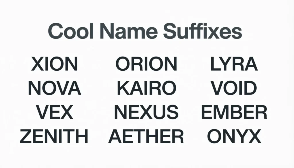 Cool Name Suffixes