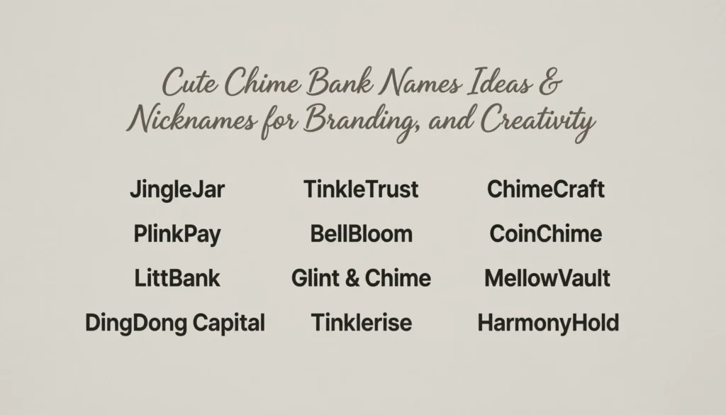Cute Chime Bank Names