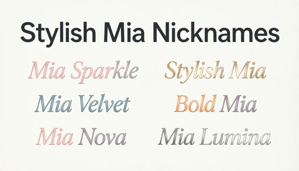 Stylish Mia Nicknames 