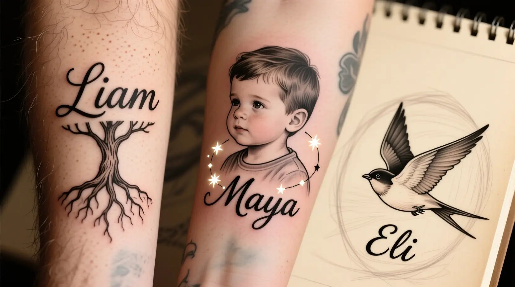 Kid Name Tattoos for Dads